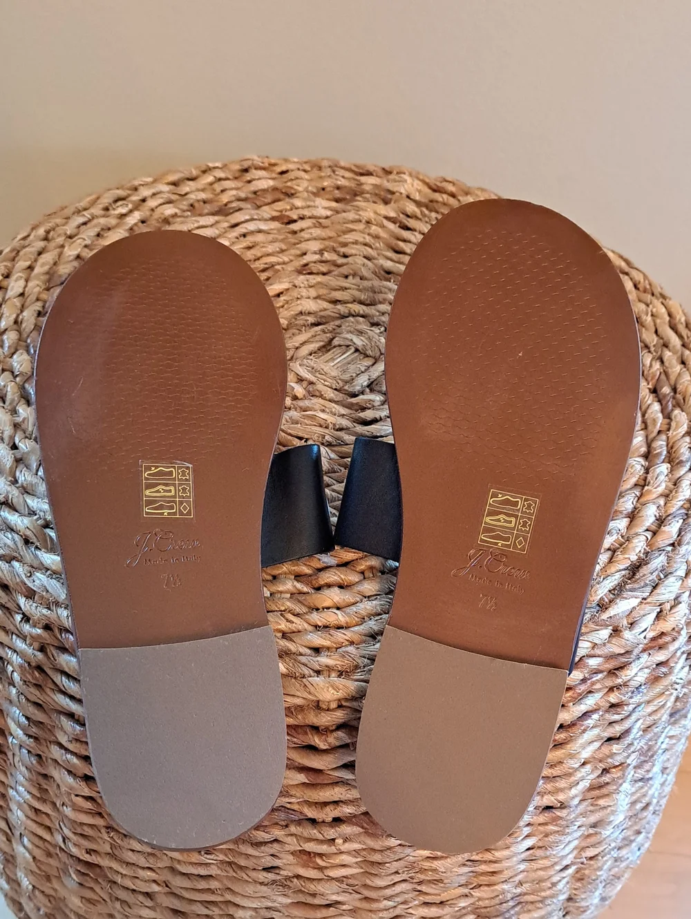 NWOT J.Crew Womens Marta Summer/Vacation Black Leather Toe Post Sandals 7.5 - Picture 6 of 8